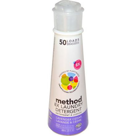 Method, 8X Laundry Detergent, Lavender Cedar 600ml