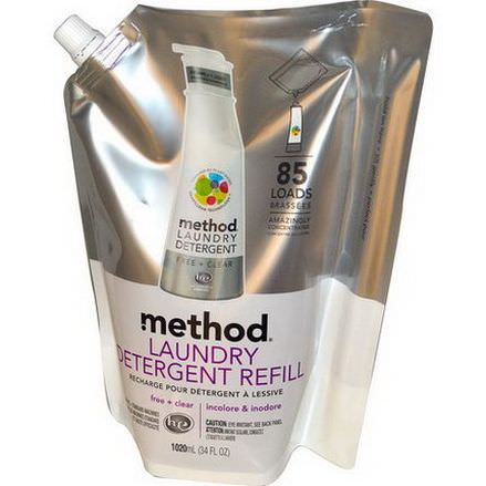Method, Laundry Detergent Refill, 85 Loads, Free Clear 1020ml