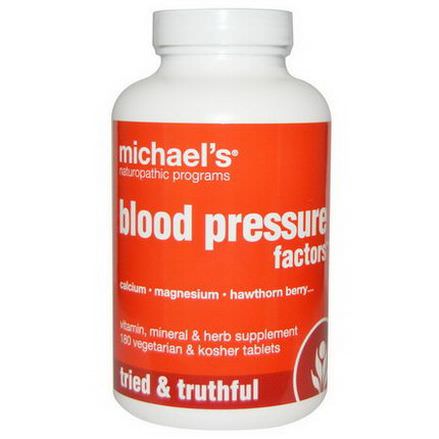 Michael's Naturopathic, Blood Pressure Factors, 180 Veggie Tabs