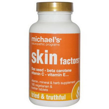 Michael's Naturopathic, Skin Factors, 180 Veggie&Kosher Tabs