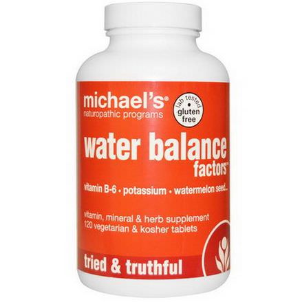 Michael's Naturopathic, Water Balance Factors, 120 Veggie Tablets