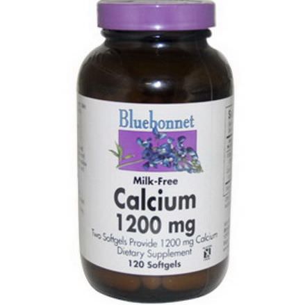 Bluebonnet Nutrition, Milk-Free Calcium, 1200mg, 120 Softgels