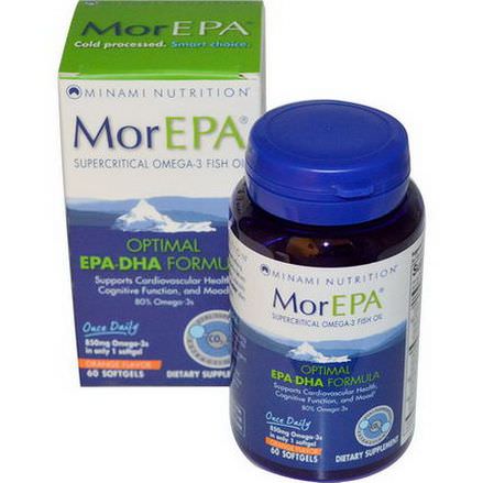 Minami Nutrition, MorEPA, Optimal EPA-DHA Formula, Orange Flavor, 60 Softgels