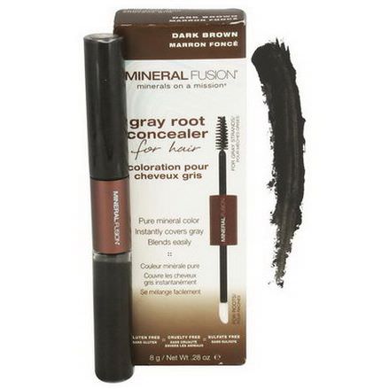 Mineral Fusion, Gray Root Concealer for Hair, Dark Brown 8g