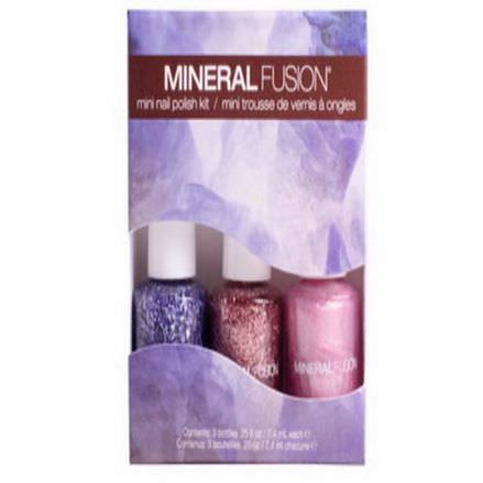 Mineral Fusion, Mini Nail Polish Kit, Shimmering Bling, 3 Bottles 7.4ml Each