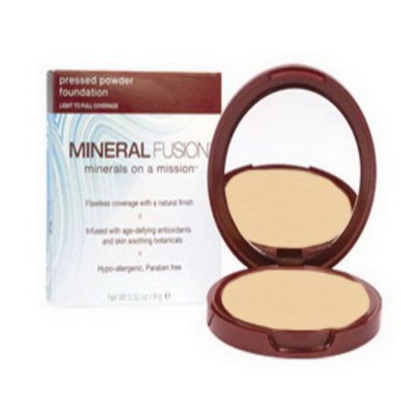 Mineral Fusion, Pressed Powder Foundation, Light to Full Coverage, Neutral 1 9g
