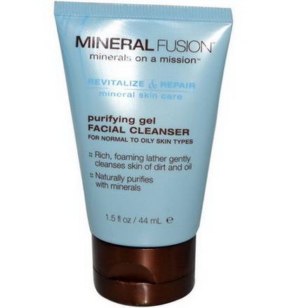 Mineral Fusion, Purifying Gel Facial Cleanser, For Normal To Oily Skin Types 44ml