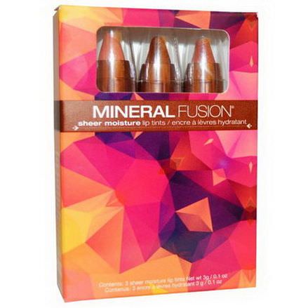 Mineral Fusion, Sheer Moisture Lip Tints, 3 Lip Tints 3g Each