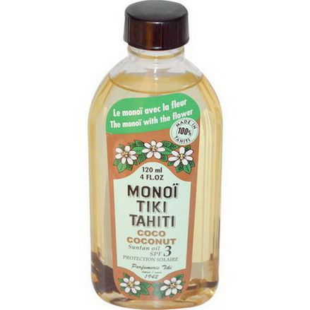 Monoi Tiare Tahiti, Coconut, Sustain Oil SPF 3 Protection Solaire 120ml