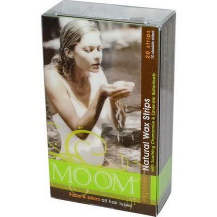 Moom, Natural Wax Strips, with Soothing Chamomile&Lavender Botanicals, 20 Strips