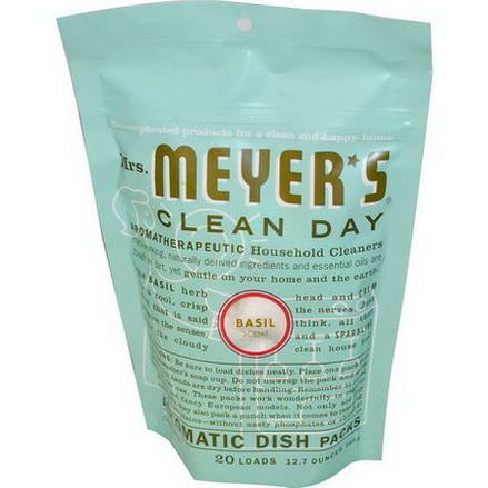 Mrs. Meyers Clean Day, Automatic Dish Packs, Basil Scent 360g