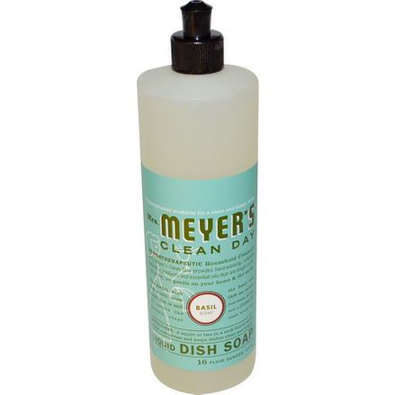 Mrs. Meyers Clean Day, Liquid Dish Soap, Basil Scent 473ml