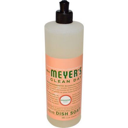Mrs. Meyers Clean Day, Liquid Dish Soap, Geranium Scent 473ml
