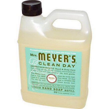 Mrs. Meyers Clean Day, Liquid Hand Soap Refill, Basil Scent 975ml