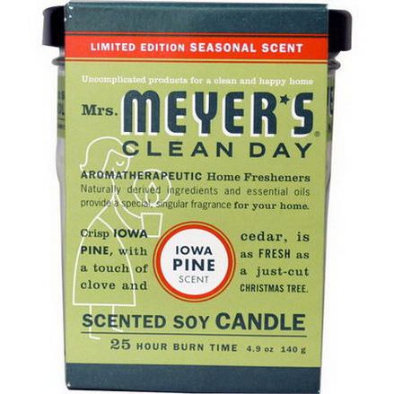 Mrs. Meyers Clean Day, Scented Soy Candle, Iowa Pine Scent 140g