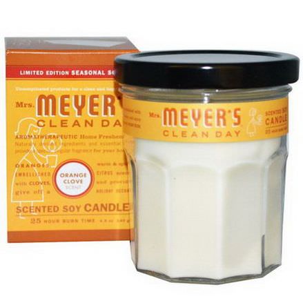Mrs. Meyers Clean Day, Scented Soy Candle, Orange Clove Scent 140g