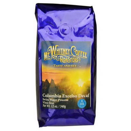 Mt. Whitney Coffee Roasters, Columbia Excelso Decaf, Whole Bean 340g