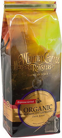 Mt. Whitney Coffee Roasters, Organic Mammoth Espresso Grind, Dark Roast 340g