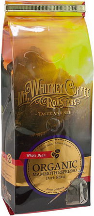 Mt. Whitney Coffee Roasters, Organic Whole Bean Coffee, Mammoth Espresso, Dark Roast 340g