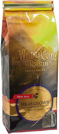 Mt. Whitney Coffee Roasters, Whole Bean Coffee, High Grown, Honduras Cristian Rodriquez, Medium Roast 340g