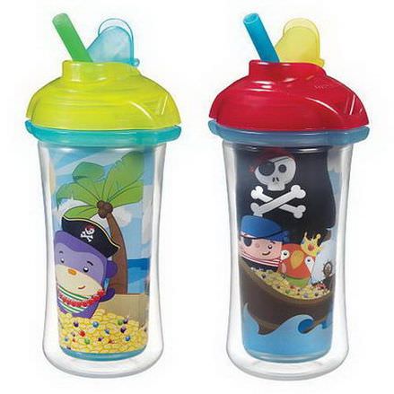 Munchkin, Insulated Straw Cups, 2 Cups 266ml Each