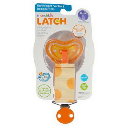 Munchkin, Latch, Lightweight Pacifier&Designer Clip, 0 Months, 1 Pacifier