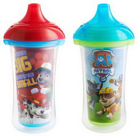 Munchkin, Paw Patrol, Click to Lock, Insulated Sippy Cups, 2 Pack 266ml Each