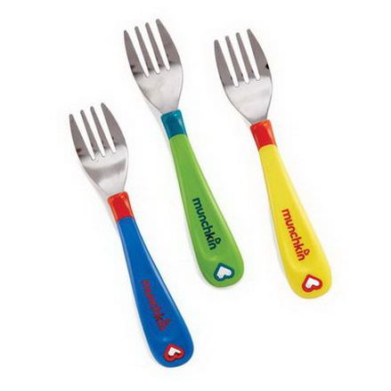 Munchkin, Toddler Forks, 12+ Months, 3 Pack, Multi-Colored Forks