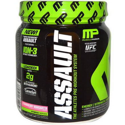 Muscle Pharm, Assault, The Athletes Pre-Workout System, Strawberry Margarita 435g