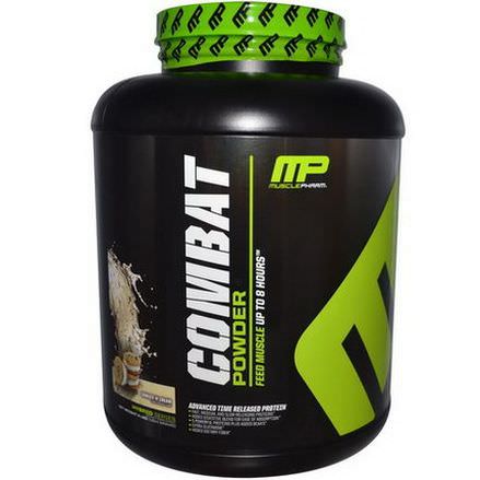 Muscle Pharm, Combat Powder, Advanced Time Release Protein, Cookies'N'Cream 1814g