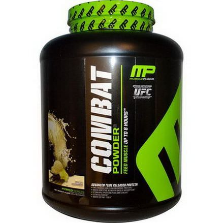 Muscle Pharm, Combat Powder, Advanced Time Release Protein, Vanilla 1814g