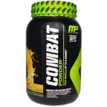 Muscle Pharm, Combat Powder, Advanced Time Released Protein, Banana Cream 907g