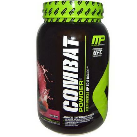 Muscle Pharm, Combat Powder, Advanced Time Released Protein, Triple Berry 907g