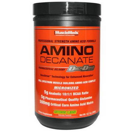 MuscleMeds, Amino Decanate, Professional Strength Amino Acid Formula, Citrus Lime 360g
