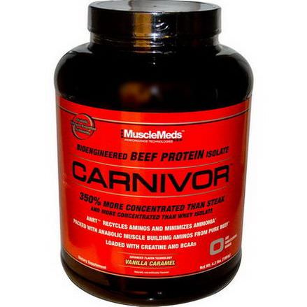 MuscleMeds, Carnivor, Bioengineered Beef Protein Isolate, Vanilla Caramel 1904g