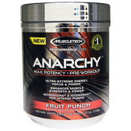 Muscletech, Anarchy, Max Potency, Pre-Workout, Fruit Punch 150g
