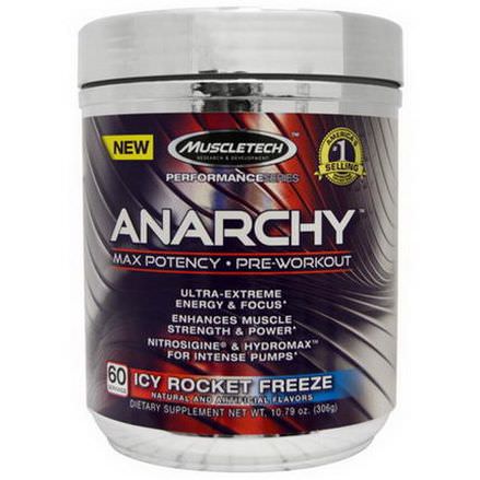 Muscletech, Anarchy Pre-Workout, Icy Rocket Freeze 306g