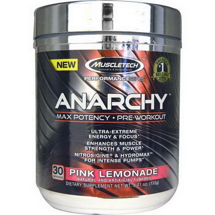 Muscletech, Anarchy, Pre-Workout, Pink Lemonade 153g