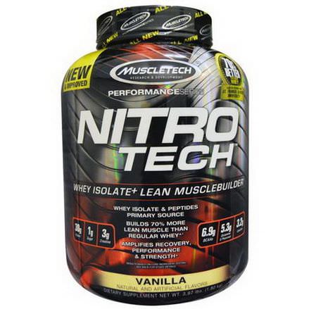 Muscletech, Nitro-Tech. Whey Isolate Lean Muscle Builder, Vanilla 1.8 kg