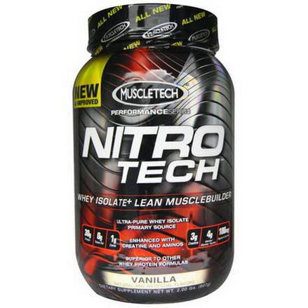 Muscletech, Nitro Tech, Whey Isolate+ Lean MuscleBuilder, Vanilla 907g