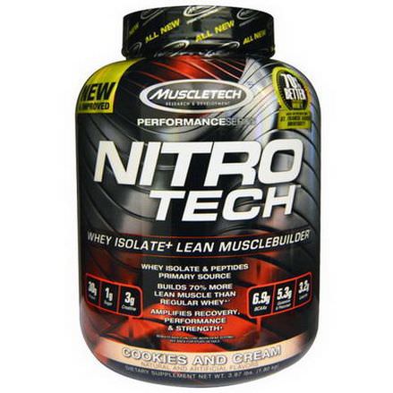 Muscletech, Nitro Tech, Whey Isolate Lean Musclebuilder, Cookies and Cream 1.80 kg