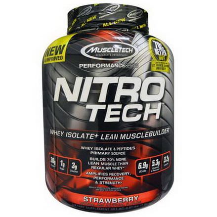 Muscletech, Nitro Tech, Whey Isolate Lean Muscle, Strawberry 1.80 kg