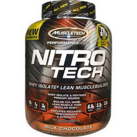 Muscletech, Performance Series, Nitro-Tech, Whey Isolate Lean Musclebuilder, Milk Chocolate 1.80 kg