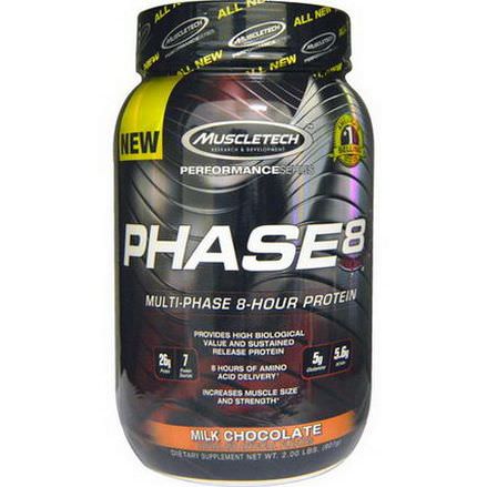 Muscletech, PerformanceSeries, Phase8, Multi-Phase 8-Hour Protein, Milk Chocolate 907g