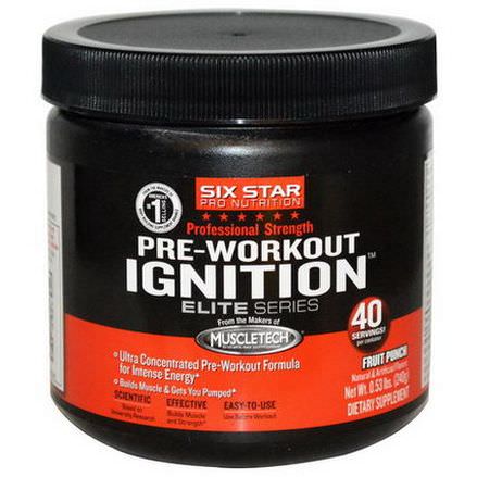 Muscletech, Six Star Pro Nutrition, Pre-Workout Ignition, Elite Series, Fruit Punch 240g