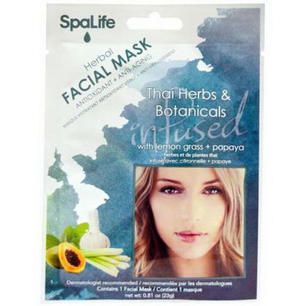 My Spa Life, Herbal Facial Mask,Thai Herbs&Botanicals, With Lemon Grass Papaya, 1 Facial Mask