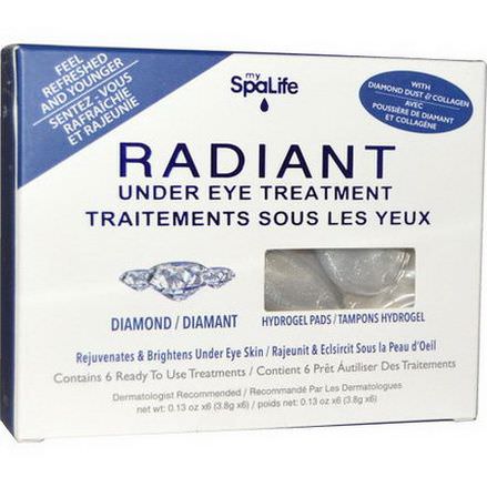 My Spa Life, Radiant, Under Eye Treatment, 6 Treatments 3.8g Each