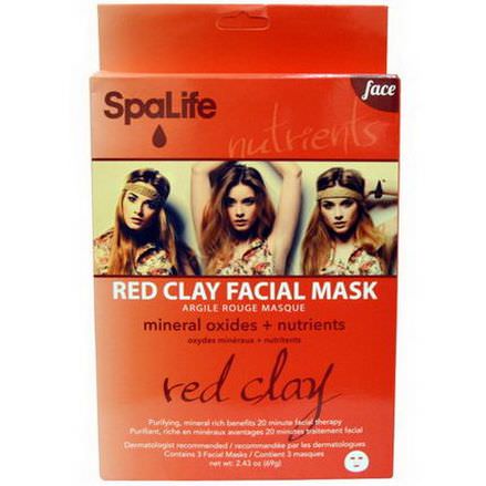 My Spa Life, Red Clay Facial Mask, Face, 3 Facial Masks 69g