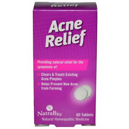 NatraBio, Acne Relief, 60 Tablets