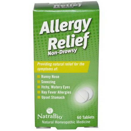 NatraBio, Allergy Relief, Non-Drowsy, 60 Tablets
